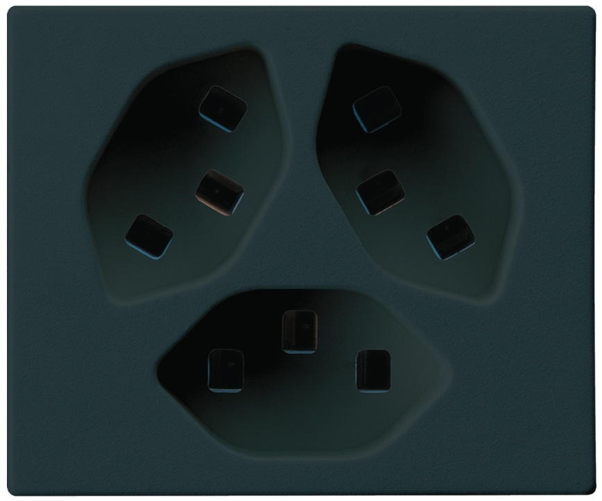 Produktbild FLF 323 102  -  FLF Steckdose 3xT23-parallel, schwarz